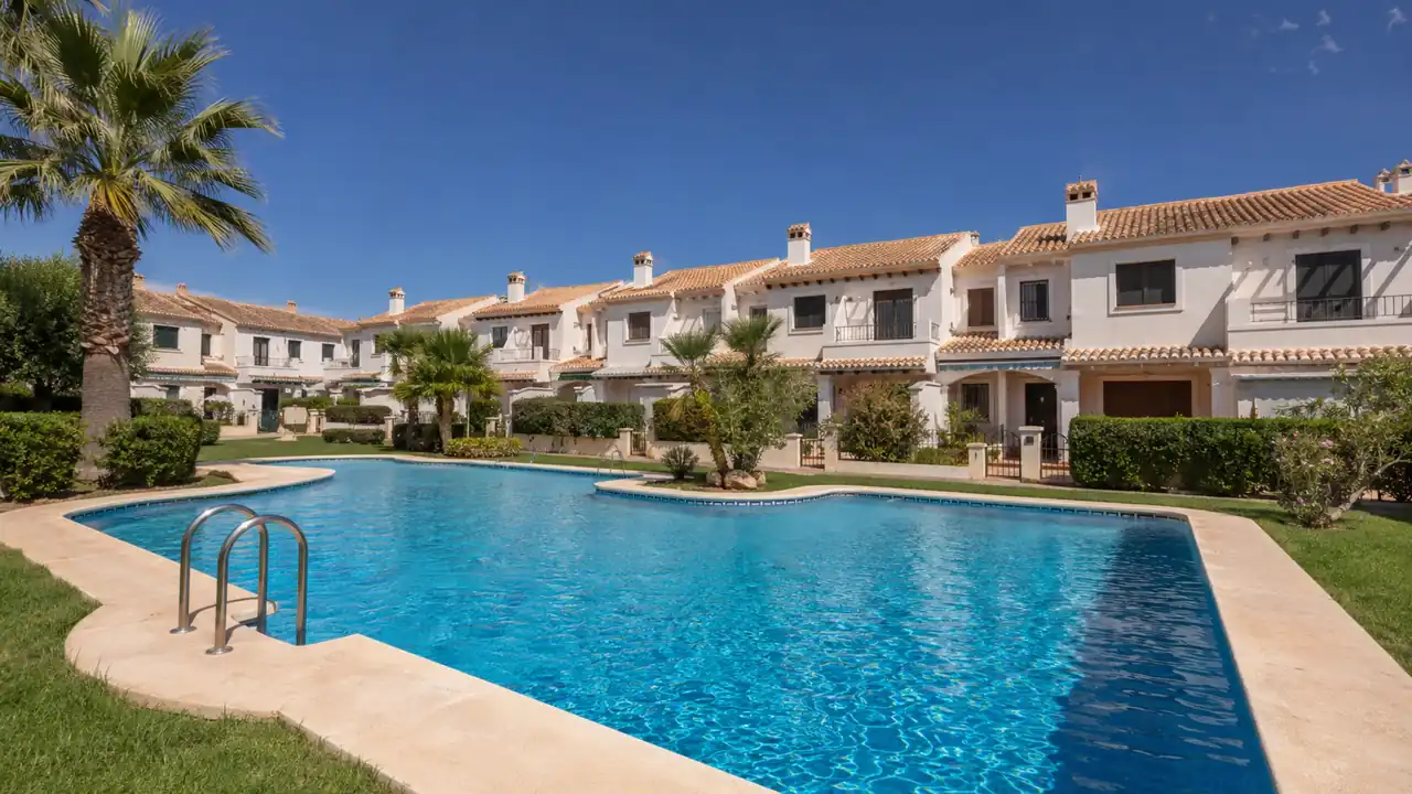 Casas adosadas con piscina comunitaria Casas adosadas con piscina comunitaria